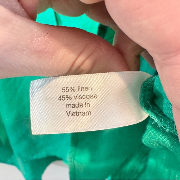 Lane Bryant Kelly Green Linen Blend Oversized Button Down Shirt 22/24 - Picture 6 of 11